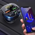 Qc3.0 bluetooth 5.0 dc12v fm transmitter multi volt voltage meter monitor dual usb lcd digital voltmeter for car fast chargering