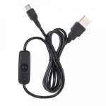 Micro USB Power Supply Charging Cable Mini Cable With ON/OFF Switch 1.5m 150CM For Raspberry Pi