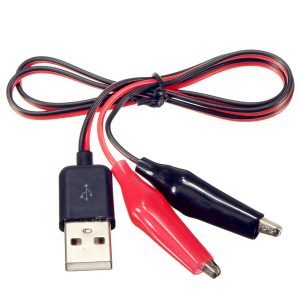 Alligator Test Clips Clamp to USB Male Connector Power Supply Adapter Wire 60cm