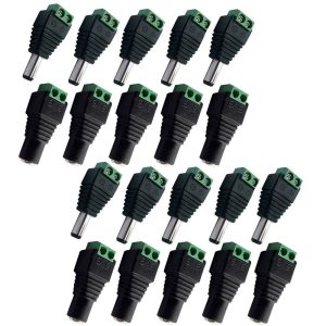 12V DC Power Connector 5.5mm x 2.1mm, CENTROPOWER (10 x Male + 10 x Female) Power Jack Adapter for Led Strip CCTV Security Camera Cable Wire Ends Plug Barrel Adapter