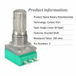 2pc 10K Ohm 6mm Factory B10K 3Pin Single Linear Rotary Potentiometer Knurled Shaft Potentiometers Knob Switch with Nuts Washers - Image 6