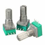 2pc 10K Ohm 6mm Factory B10K 3Pin Single Linear Rotary Potentiometer Knurled Shaft Potentiometers Knob Switch with Nuts Washers - Image 3