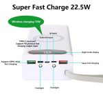 Power Bank Shell, 16 X 18650 Battery Power Bank Case DIY Kit, 22.5W Fast Charge and 15W Wireless Charging, with LCD display, Support Micro/Type C/USB
