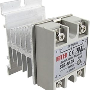 Solid State Relay SSR-50DA 50A DC3-32V 24-380V AC w Heat Sink
