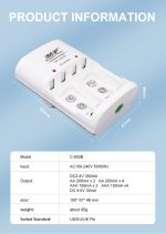 MP 4-Slot Battery Charger for 1.2V AA/AAA 9V Ni-MH/Ni-Cd Rechargeable Batteries EU US UK Wall Charger Quick Charging Durable