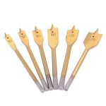 6 PCS Set Titanium Coating Carbon Steel Paddle Flat Bit Spade Drill Bit Set for Hole Cutter Woodworking