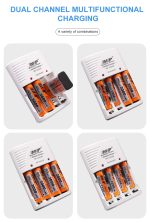 MP 4-Slot Battery Charger for 1.2V AA/AAA 9V Ni-MH/Ni-Cd Rechargeable Batteries EU US UK Wall Charger Quick Charging Durable