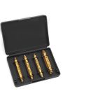 Double Side Drill Out Damaged Screw Extractor Out Remover Handymen Broken Bolt Stud Removal Tool Kit 4pc #1 #2 #3 #4 With Case