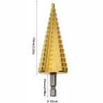 4-32mm HSS Titanium Coated Metal Hex Core Drill Bits High Speed Steel Step Drill Bit Set Cone Hole Wood Cutter Taper