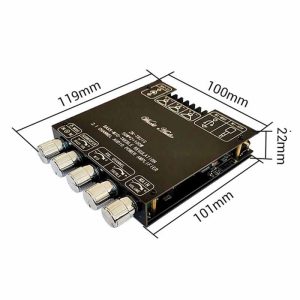 ZK-TB21S Bluetooth 5.1 Subwoofer Amplifier Board 50WX2+100W 2.1 Channel AMP