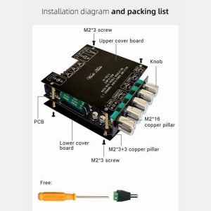 ZK-TB21S Bluetooth 5.1 Subwoofer Amplifier Board 50WX2+100W 2.1 Channel AMP
