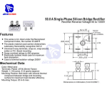 Silver KBPC5010 1000 Volt Bridge Rectifier 5010 Diode 50A 1000V AC To DC Single Phase Metal Housing 4 Pins Leads 50A Diode 1000V KBPC5010 Bridge Rectifier 5010 Full Wave Bridge Rectifier Diode - Image 2