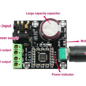 RED/BLACK PAM8610 With VOLUME POT PAM-8610 Hi-Fi Audio Stereo Amplifiers Board Module Dual D Class Channel 2x10W 12V Mini Stereo Digital Audio Amplifier Circuit 10W Speakers