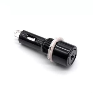 Fuse Holder Panel Mount for 5x20mm Glass Fuse Screw Cap Fuse Holder Socket AC 250V 10A/AC 125V 15A Black