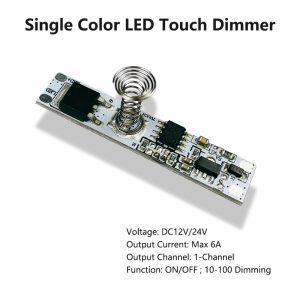 Smart LED Touch sensor Dimmer 12V 24V 6A Hidden Dimmable Strip Lamp On/Off Controller Lighting Constant Voltage Fixtures Dimming Switch t9