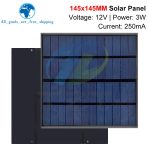 12V 250mA 3W Solar Panel Polycrystalline 145*145MM Mini Sunpower Solar System DIY for Battery Cell Phone Charger
