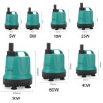 Submersible pump for pumping fish bottom with power 5/8/18/25W, silent change pump for pumping fish bottom, multi-function pump