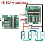 Protection board for Lifepo4 lithium iron phosphate battery BMS 4 cells 12V 30A with balanced balance 4*3.2V 12.8V