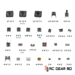 125pcs/lot 25 types small key switches touch button kit component package micro touch switch 4.5x4.5 6x6 12x12