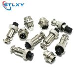 1 Set GX12 2/3/4/5/6/7 Pin Male + Female 12mm Circular Aviation Plug Adapter with Plastic Cover - Image 2