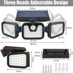 Solar Lights Outdoor Motion Sensor Human Induction Adjustable Head IP65 Waterproof Solar Power Wall Lamp - Image 2