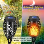 4 pc 12 Led Solar Power Light Simulation Flame Lamps Waterproof Garden Decoration Outdoor Lawn Path Garden Floor Lights for Festive - Image 3