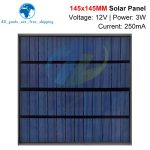 12V 250mA 3W Solar Panel Polycrystalline 145*145MM Mini Sunpower Solar System DIY for Battery Cell Phone Charger - Image 3