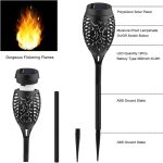 4 pc 12 Led Solar Power Light Simulation Flame Lamps Waterproof Garden Decoration Outdoor Lawn Path Garden Floor Lights for Festive - Image 4