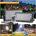 RGB LED Flood Light- Remote Controlled IP66 Waterproof Landscape & Outdoor Lighting (50W, AC220V) - Image 3