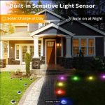 4 pcs Color Changing Solar Ground Lights 8 LED Solar Outdoor Lights Landscape Lighting Lights Pathway Garden Yard Walkway Decor - Image 5