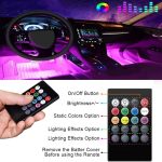 Car LED Interior Lights, 4-in-1 48 LED Remote Controlled Car LED Light Strip with Lighter Adapter - Image 2