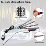 Car LED Interior Lights, 4-in-1 48 LED Remote Controlled Car LED Light Strip with Lighter Adapter