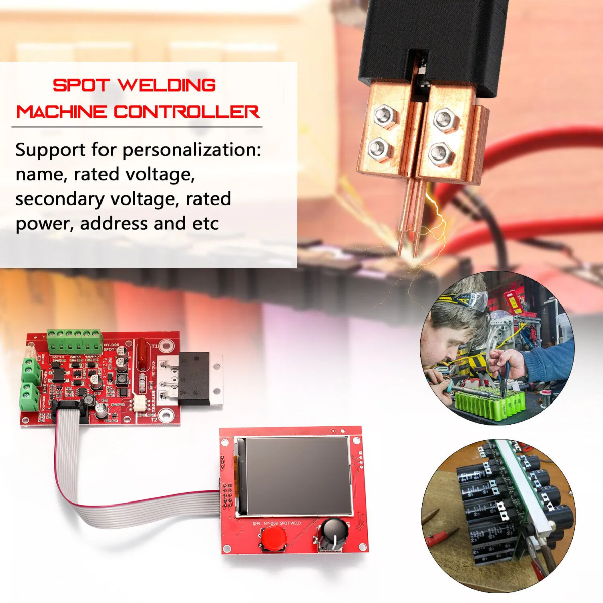 NY-D08 Spot Welding Machine Controller Pneumatic Color LCD Display Multi-point Personalization with Temperature Sensor - Image 2