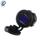 Car Charger Dual USB Port Multifunction LED Digital display Voltmeter Waterproof Mobile Phone Smart Charging Socket Adapter - Image 2