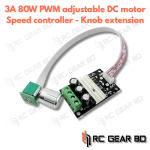DC 6V-28V 6V 12V 24V 28V 3A 80W PWM Adjustable Reversible Motor Speed Controller Control Module Switch Extended Knob Board