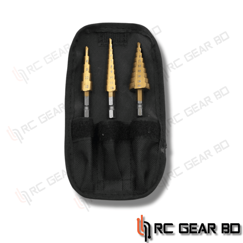 3PC Titanium Plated Step Drill 3-12 4-12 4-20mm Hexagonal Handle Straight Groove Pagoda Drill Hole Drill Tool Bag Set 2 3PC Titanium Plated Step Drill 3-12/4-12/4-20mm Hexagonal Handle Straight Groove Pagoda Drill Hole Drill Tool Bag Set - Image 2
