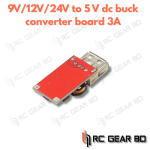 9V/12V/24V to 5v dc buck on-board charging car charging 3A output USB buck regulator module red - Image 2