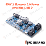 50W*2 Bluetooth 5.0 Power Amplifier Class D Audio HiFi Stereo Wireless Music Player Mini USB Sound Card App Digital AMP Board