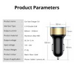 Car Charger Adapter Dual USB 2 Port Phone Charge Adapter 3.1A Super Fast Charging Cigarette Lighter Adapter Aluminum Alloy 17.5W - Image 3