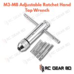 Adjustable T-Handle Ratchet Wrench, 3-8mm Upgrade, with M3-M8 Machine Screw Thread Metric Socket, Machinist Tool, Hand Tool Set