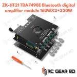 ZK-HT21 TDA7498E Amplifier Board Module DC15-36V Stereo Power Amplifier Module 160WX2+220W 2.1 Channel HiFi Bluetooth-Compatible - Image 2