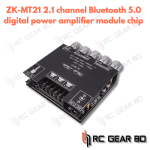 ZK-MT21 Bluetooth 5.0 Subwoofer Amplifier Board 50WX2+100W 2.1 Channel Power Audio Stereo Amplifier Tone Board Bass AMP AUX