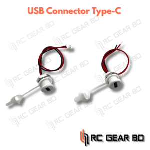 1PCS White Waterproof USB Type C to PH 2.0 Female Nut Locking Plate 3A High Current Fast Charging Port Connector